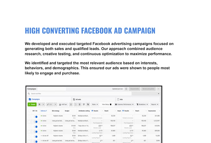 setup facebook and instagram ads campaign for sales